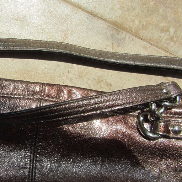 COACH "Brooke" Pewter & Copper Leather Hobo Shoulder Handbag K1176-F17165 - Picture 4 of 10